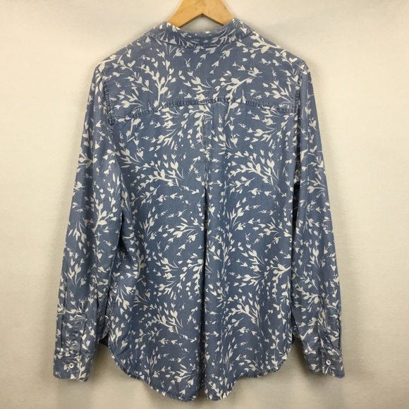 Foxcroft Carmen Long Sleeve Wistful Branches Tencel Button Up Shirt Size 12 - Picture 2 of 11